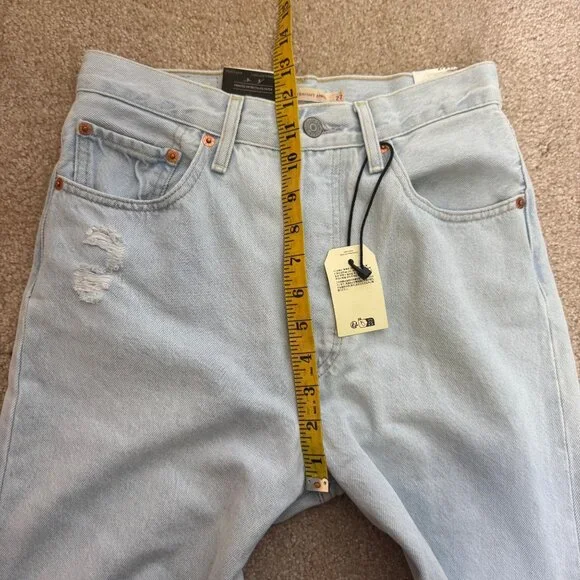 Levis Ribcage Straight Ankle Jeans 27 X 27 Light Wash Distressed Womens - Picture 10 of 12
